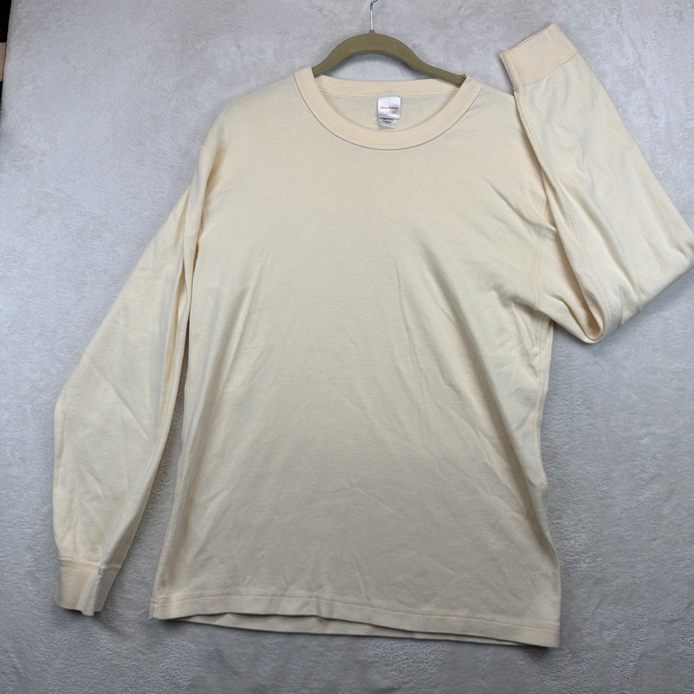 Hanna Andersson Organic Cotton Pajama Top Sleep‎ Shirt Adult L Cream